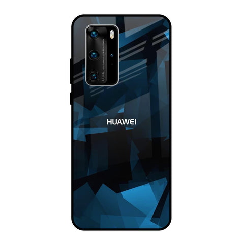 Polygonal Blue Box Huawei P40 Pro Glass Back Cover Online