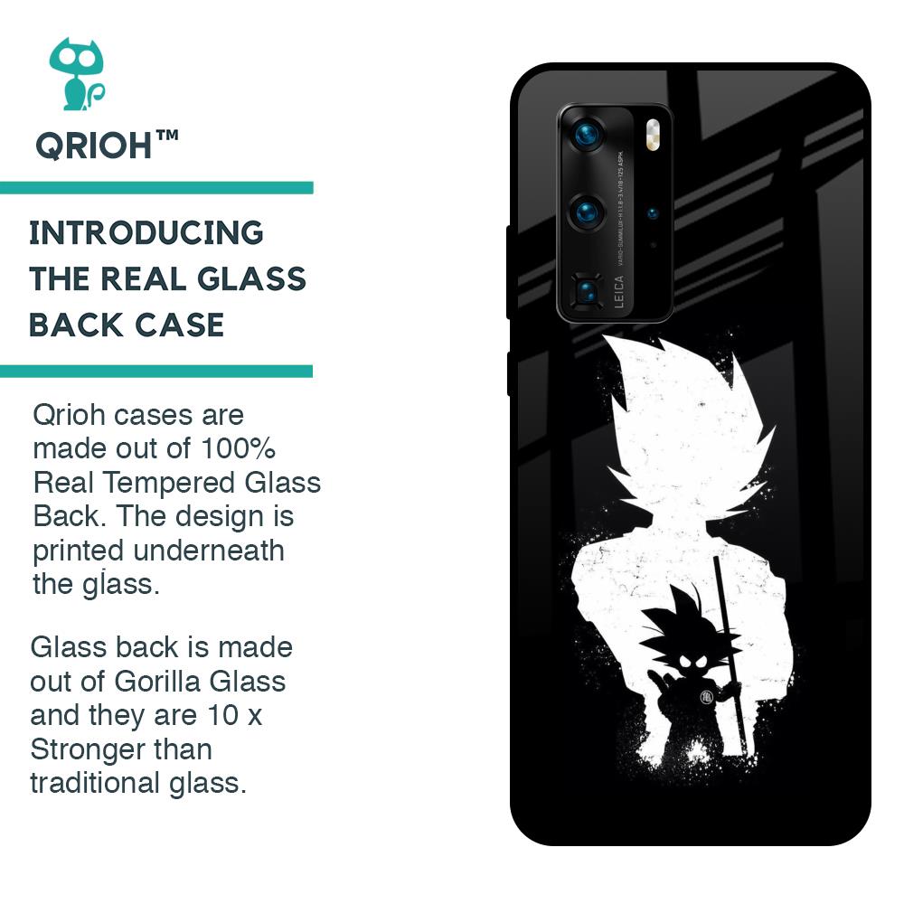 Monochrome Goku Glass Case for Huawei P40 Pro