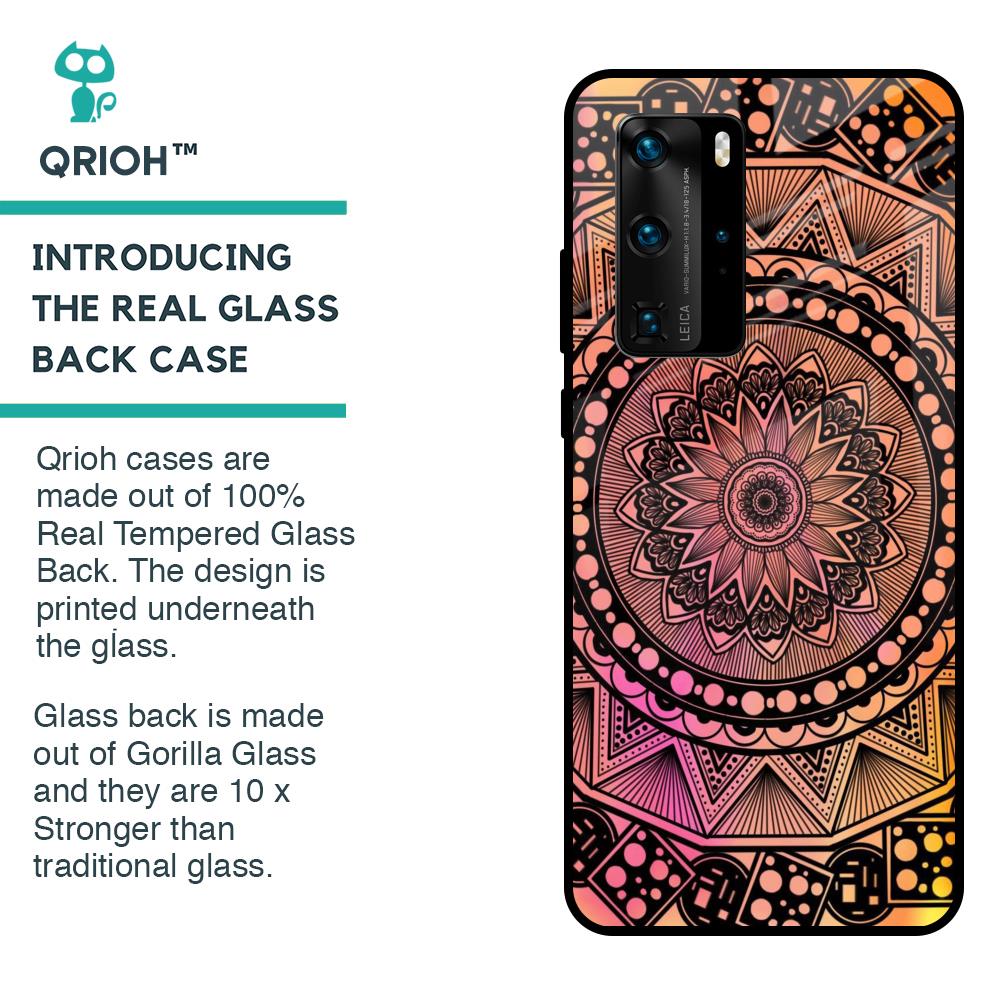 Floral Mandala Glass Case for Huawei P40 Pro