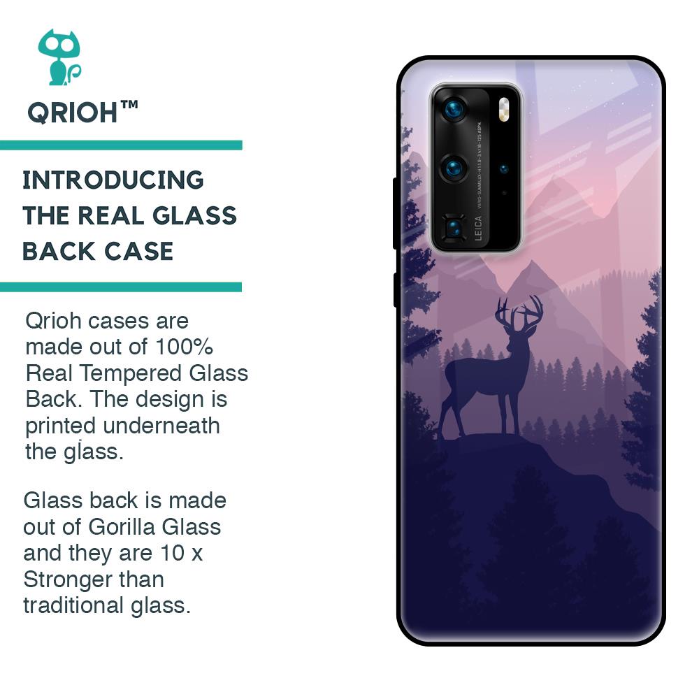 Deer In Night Glass Case For Huawei P40 Pro