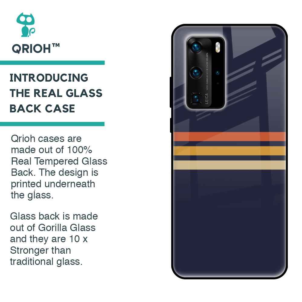 Tricolor Stripes Glass Case For Huawei P40 Pro