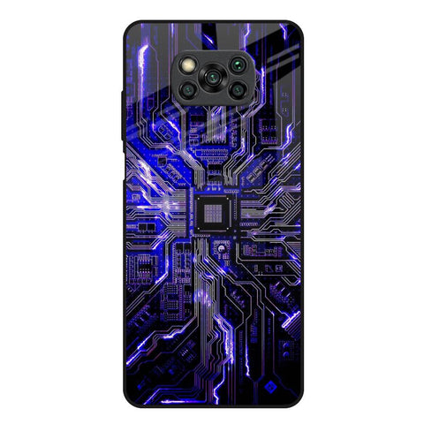 Techno Color Pattern Poco X3 Glass Back Cover Online