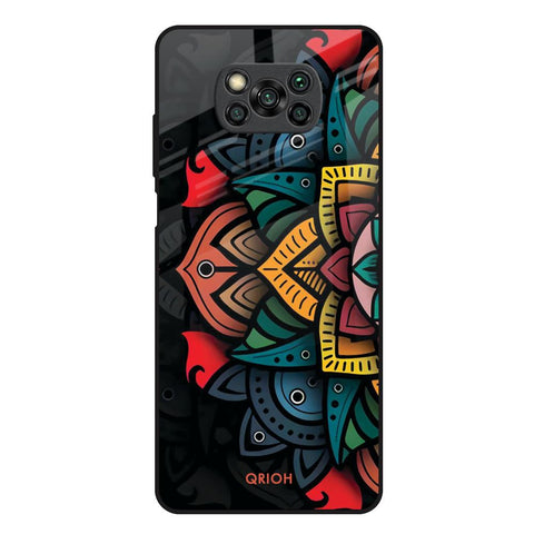 Retro Gorgeous Flower Poco X3 Glass Back Cover Online