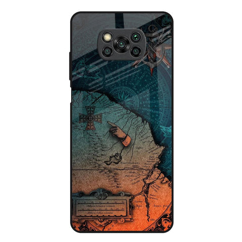 Geographical Map Poco X3 Glass Back Cover Online