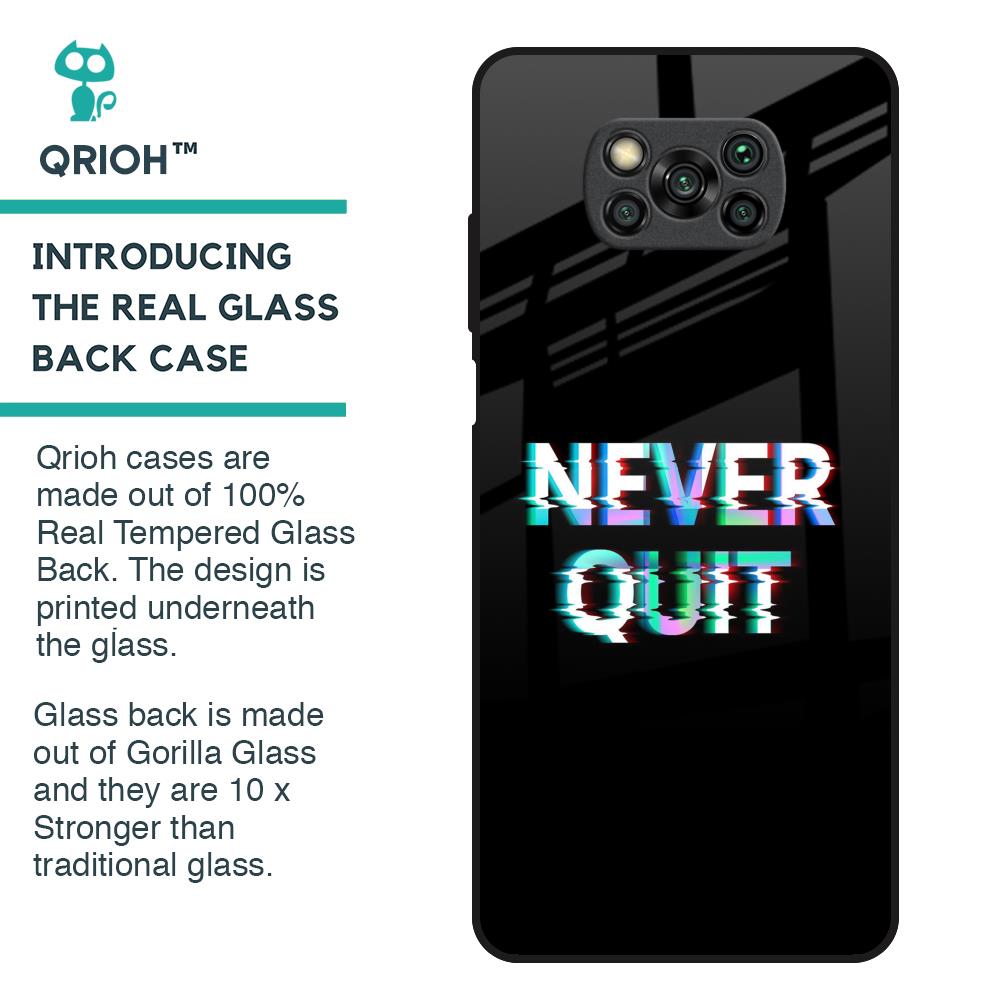 Never Quit Glass Case For Poco X3