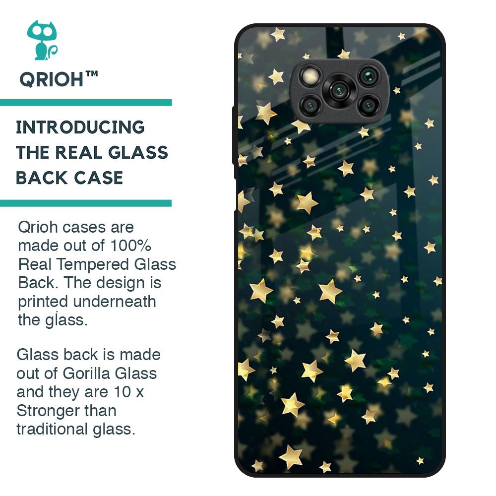 Dazzling Stars Glass Case For Poco X3