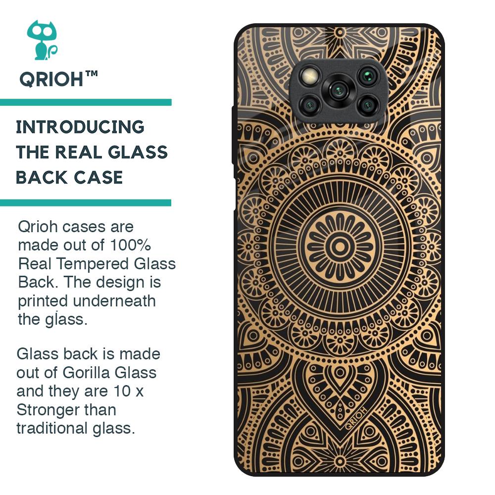Luxury Mandala Glass Case for Poco X3