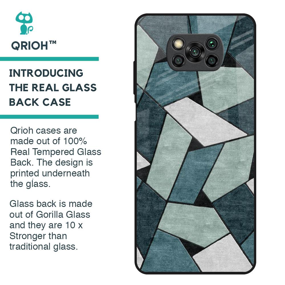 Abstact Tiles Glass Case for Poco X3