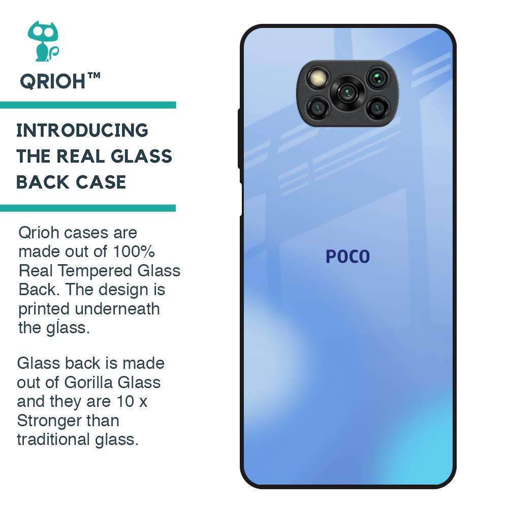 Vibrant Blue Texture Glass Case for Poco X3