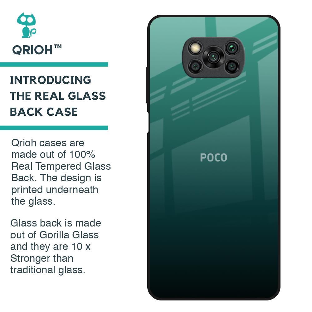 Palm Green Glass Case For Poco X3