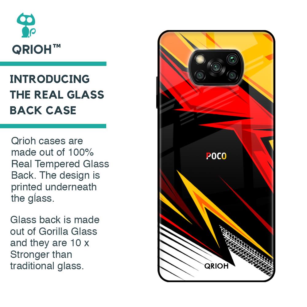 Race Jersey Pattern Glass Case For Poco X3