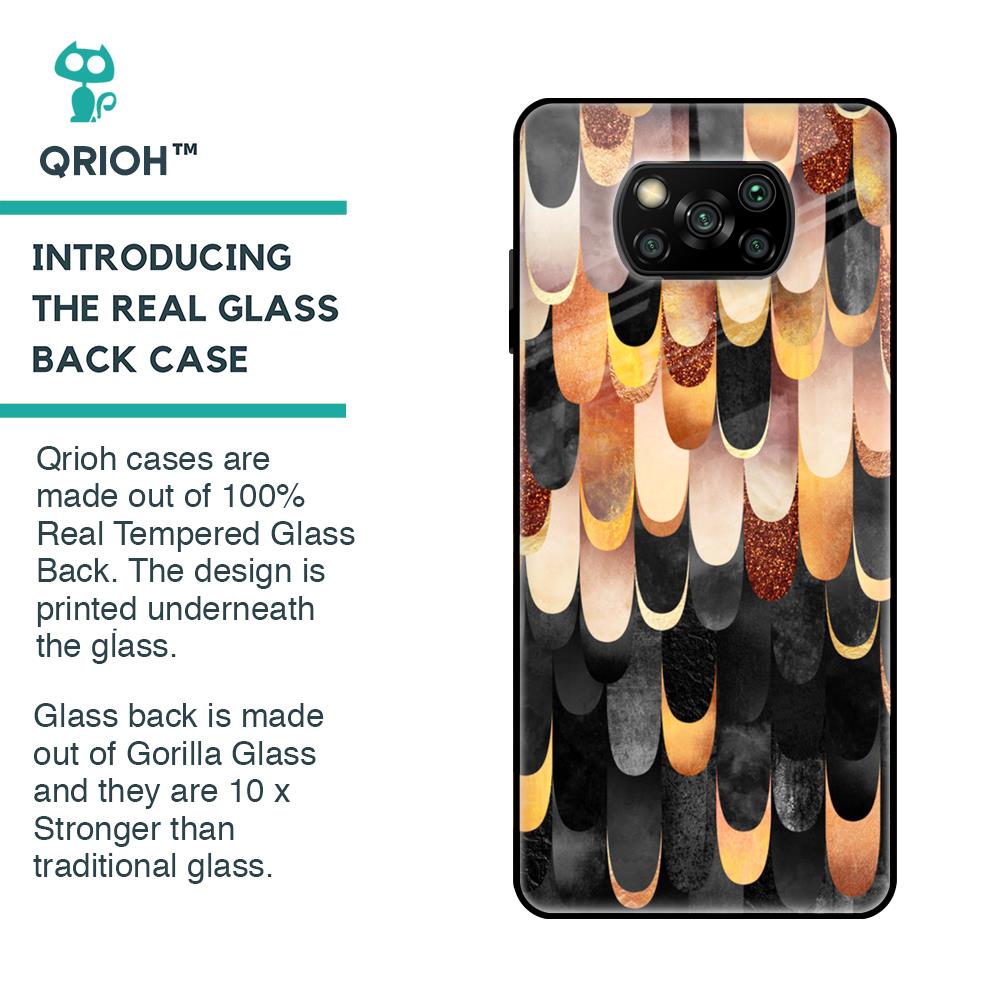 Bronze Abstract Glass Case for Poco X3