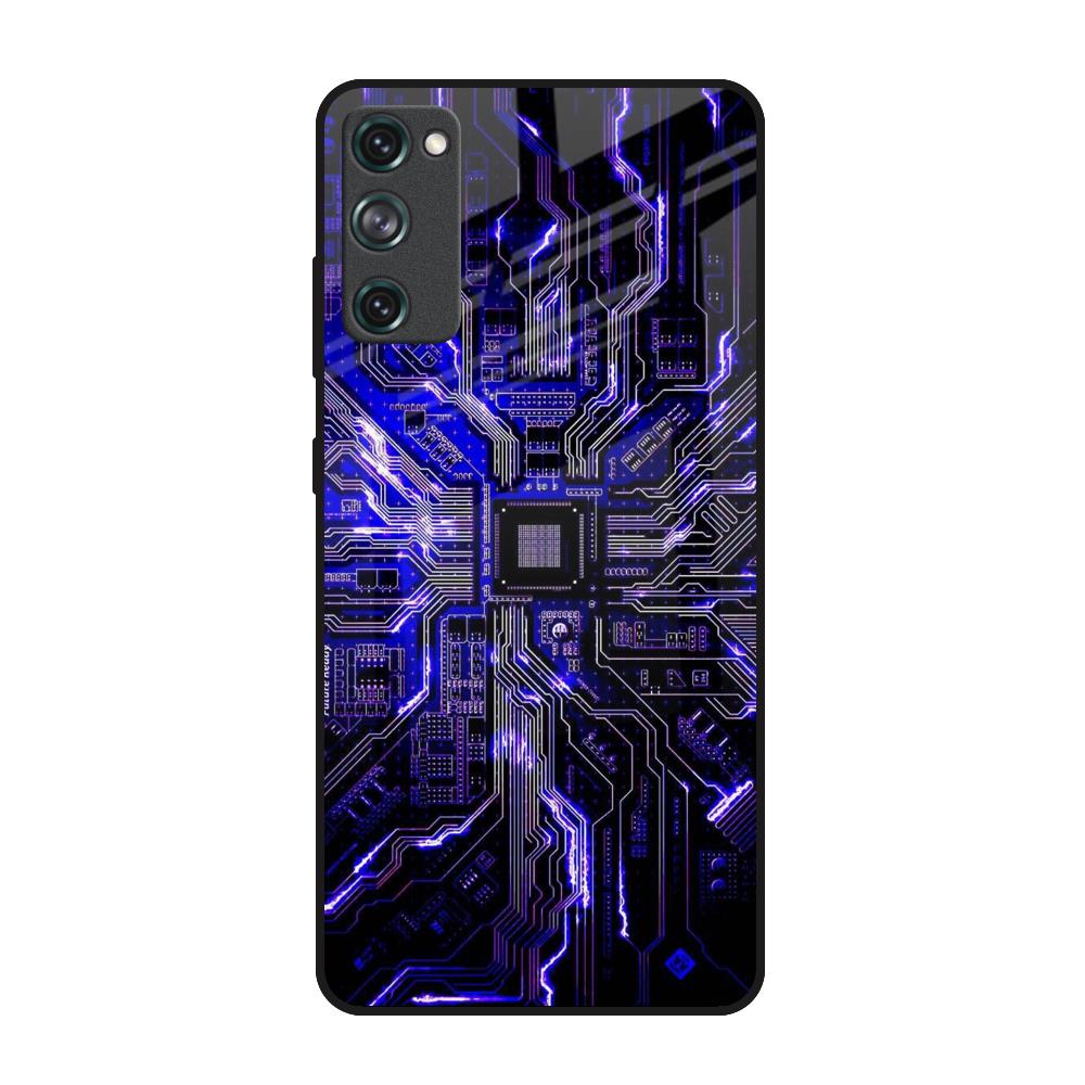 Techno Color Pattern Samsung Galaxy S20 FE Glass Back Cover Online
