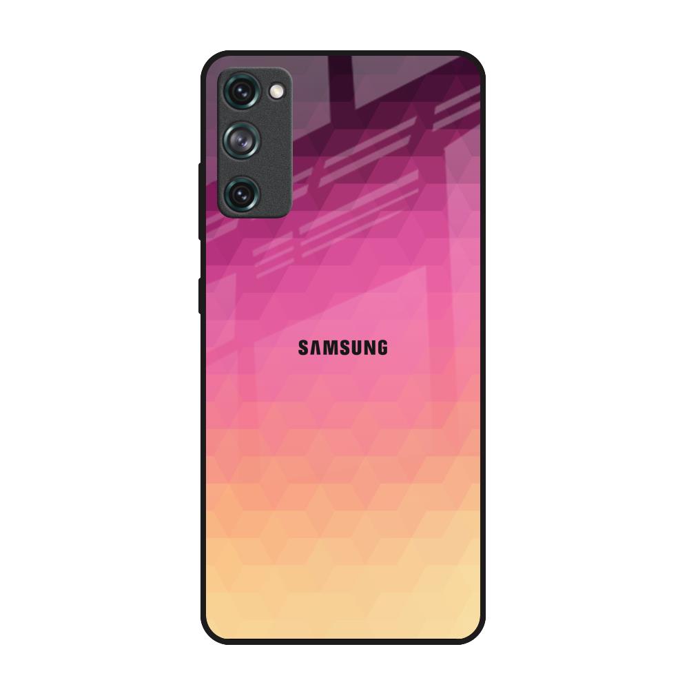 Geometric Pink Diamond Samsung Galaxy S20 FE Glass Back Cover Online