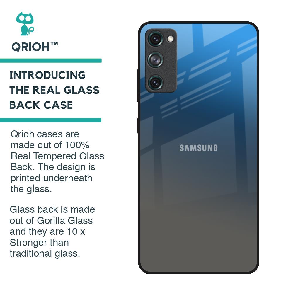 Blue Grey Ombre Glass Case for Samsung Galaxy S20 FE