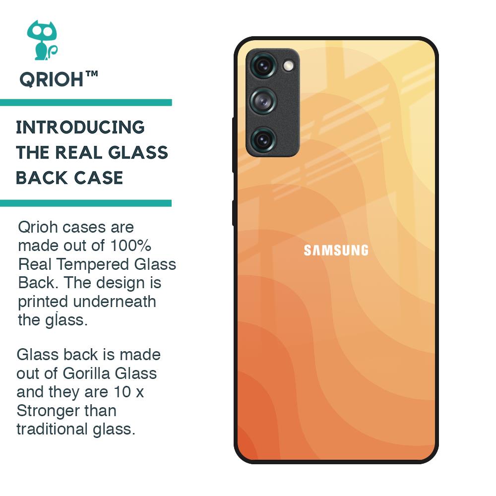 Orange Curve Pattern Glass Case for Samsung Galaxy S20 FE