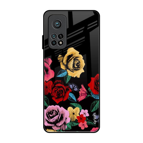 Floral Decorative Xiaomi Mi 10T Glass Back Cover Online