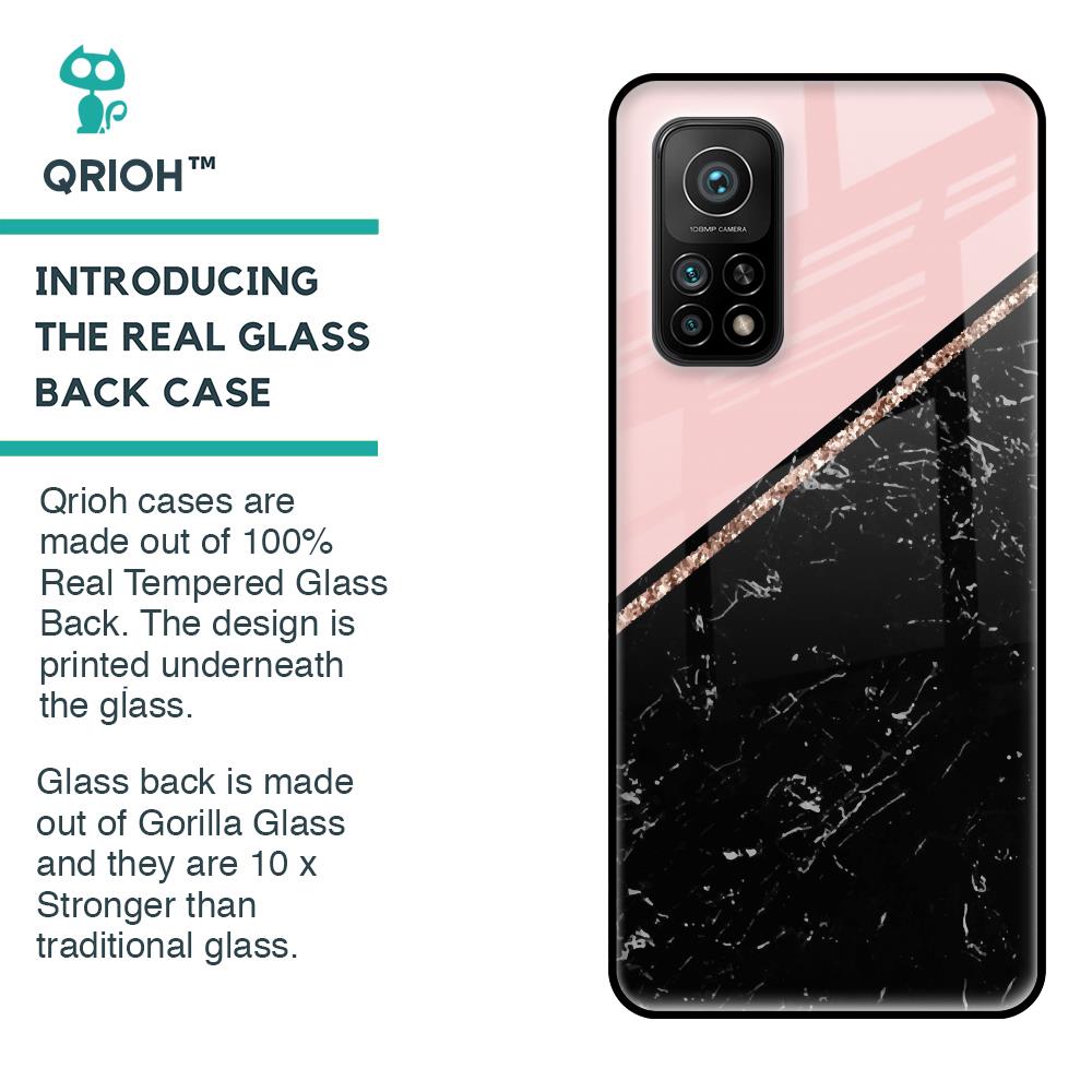 Marble Texture Pink Glass Case For Xiaomi Mi 10T
