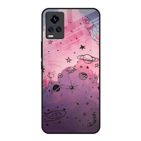 Space Doodles Vivo V20 Glass Back Cover Online