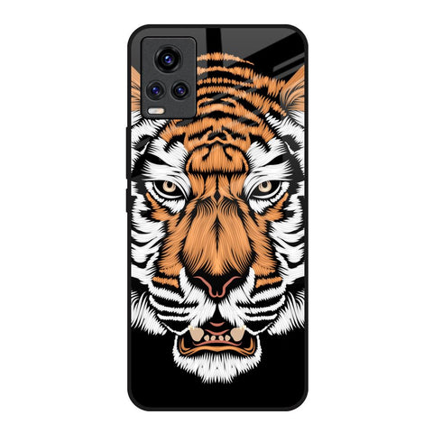 Angry Tiger Vivo V20 Glass Back Cover Online