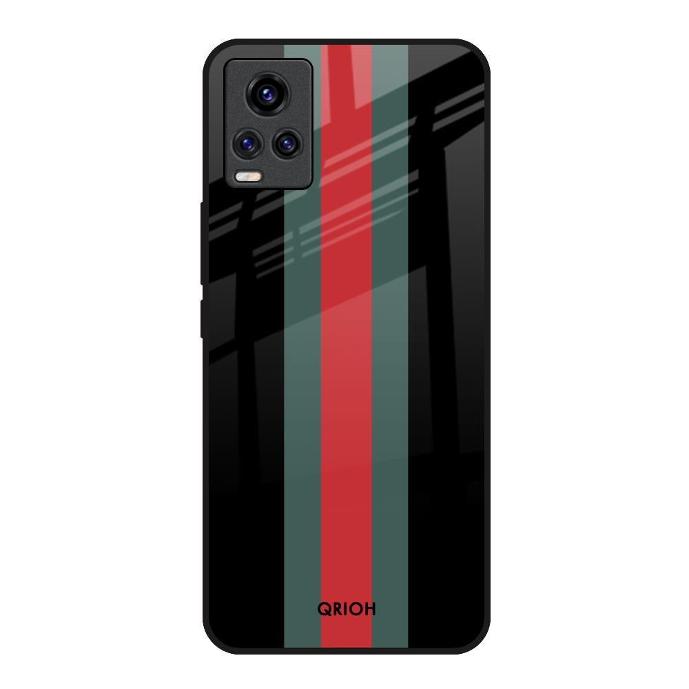 Vertical Stripes Vivo V20 Glass Back Cover Online