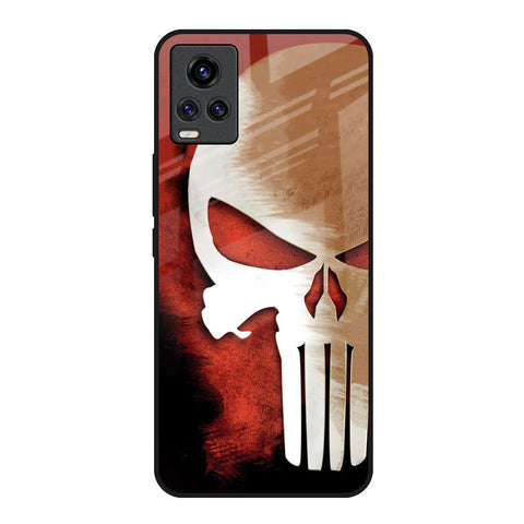 Red Skull Vivo V20 Glass Back Cover Online