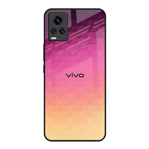 Geometric Pink Diamond Vivo V20 Glass Back Cover Online