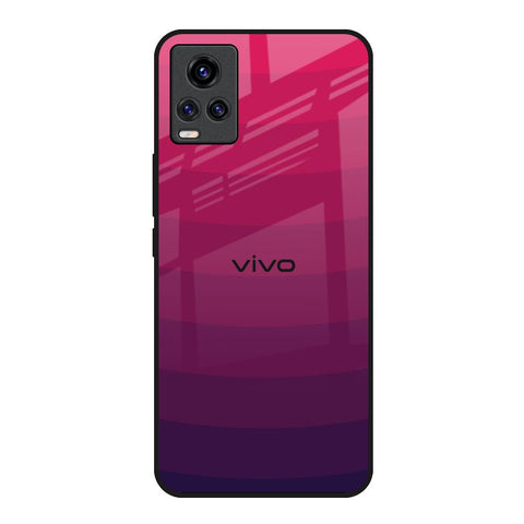 Wavy Pink Pattern Vivo V20 Glass Back Cover Online