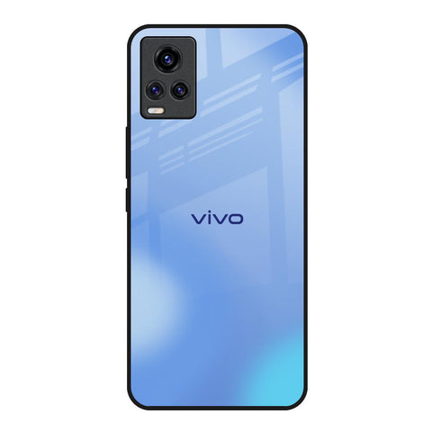 Vibrant Blue Texture Vivo V20 Glass Back Cover Online