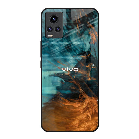 Golden Splash Vivo V20 Glass Back Cover Online