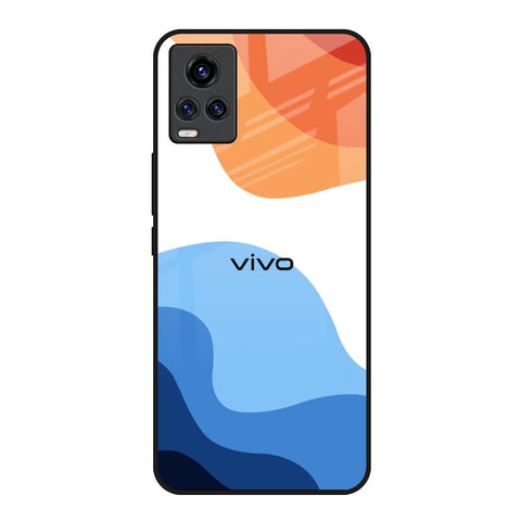 Wavy Color Pattern Vivo V20 Glass Back Cover Online