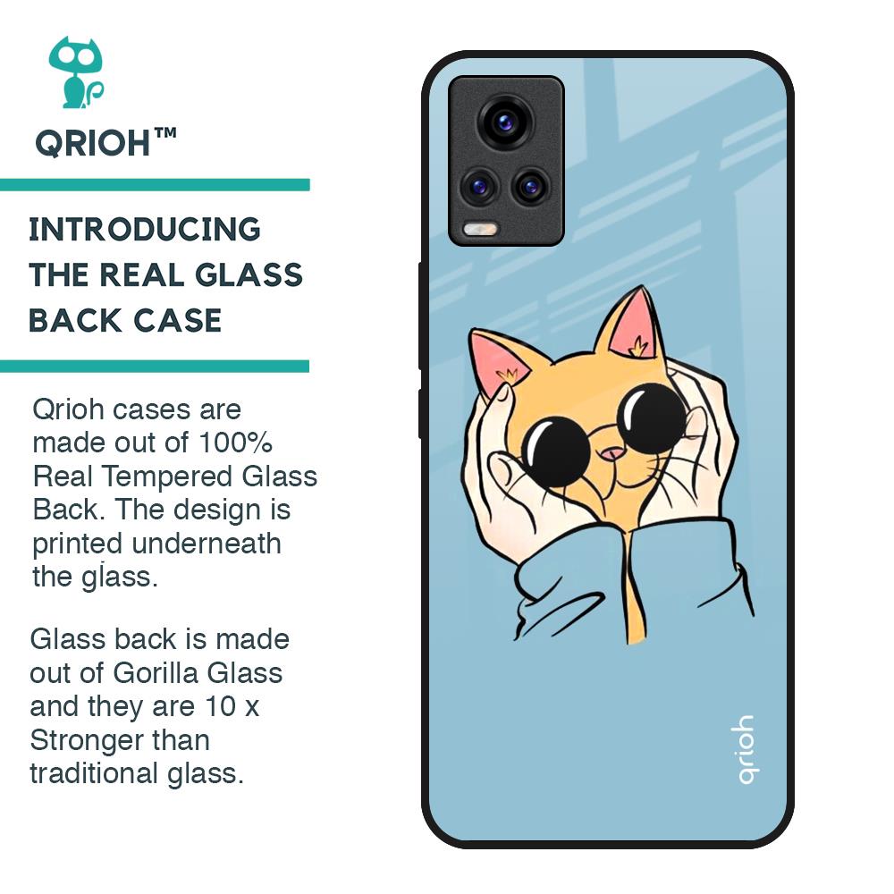 Adorable Cute Kitty Glass Case For Vivo V20