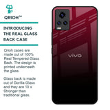 Wine Red Glass Case For Vivo V20