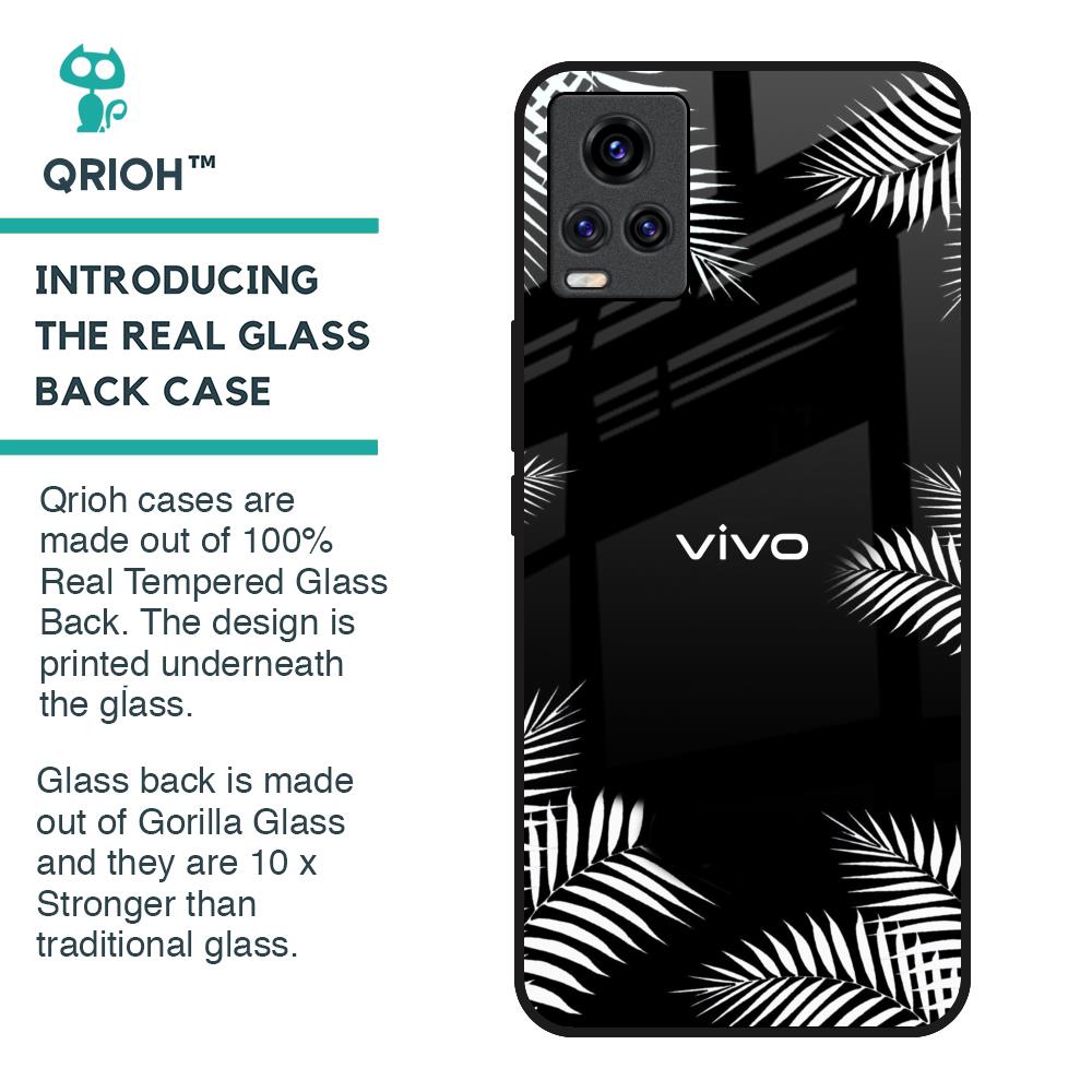 Zealand Fern Design Glass Case For Vivo V20