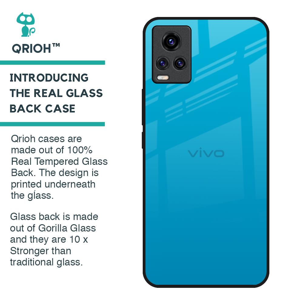 Blue Aqua Glass Case for Vivo V20