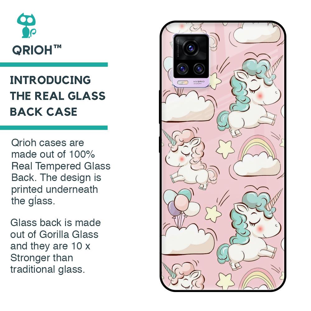 Balloon Unicorn Glass case for Vivo V20