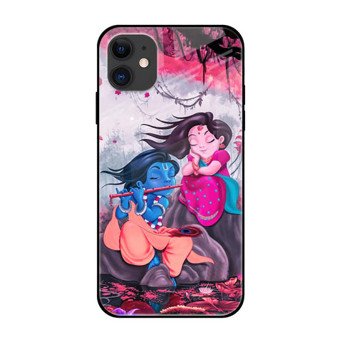 Radha Krishna Art iPhone 12 Glass Back Cover Online