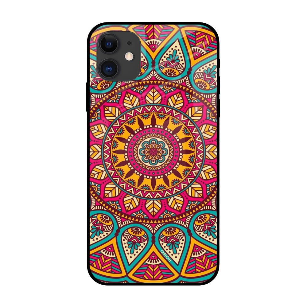 Elegant Mandala iPhone 12 Glass Back Cover Online