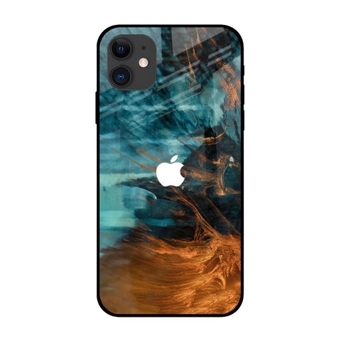 Golden Splash iPhone 12 Glass Back Cover Online