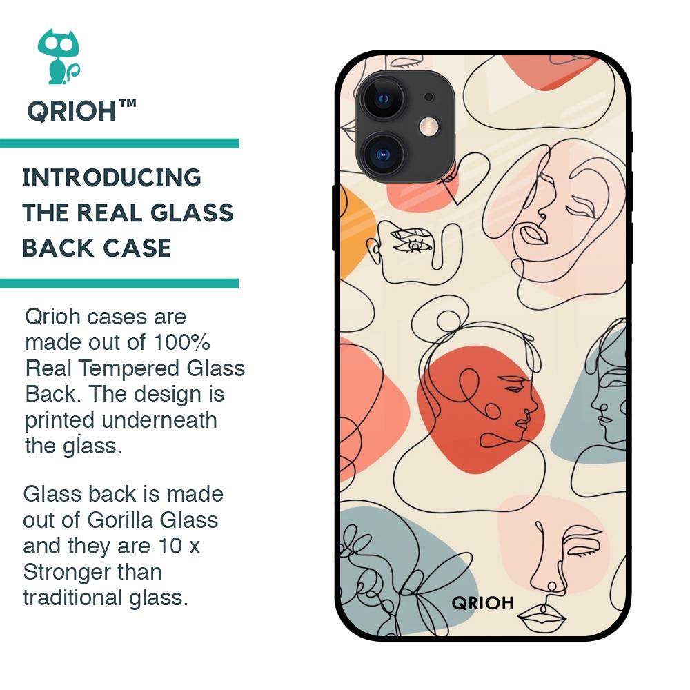 Abstract Faces Glass Case for iPhone 12