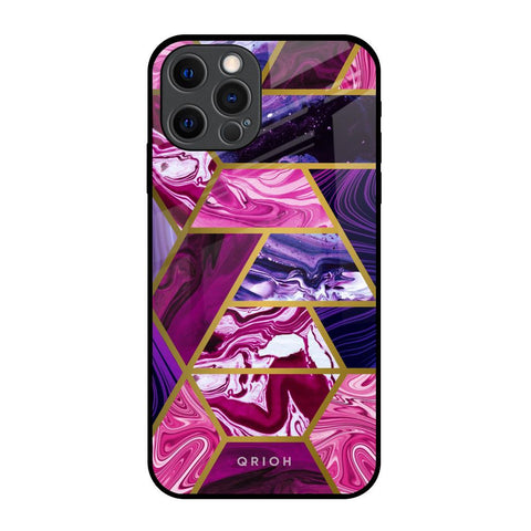 Electroplated Geometric Marble iPhone 12 Pro Glass Back Cover Online