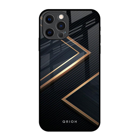 Sleek Golden & Navy iPhone 12 Pro Glass Back Cover Online