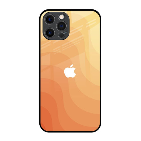 Orange Curve Pattern iPhone 12 Pro Glass Back Cover Online