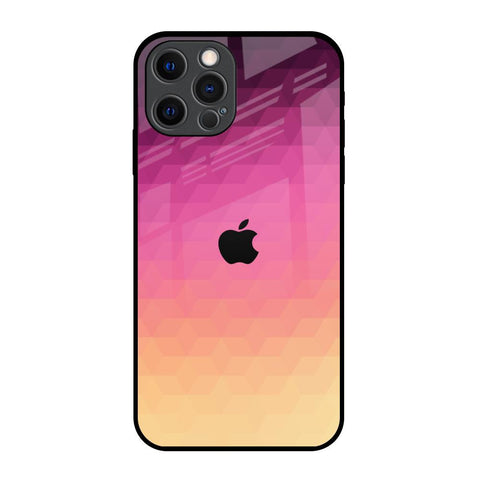 Geometric Pink Diamond iPhone 12 Pro Glass Back Cover Online