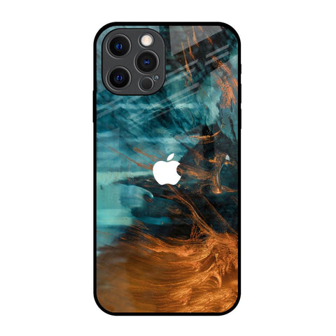 Golden Splash iPhone 12 Pro Glass Back Cover Online