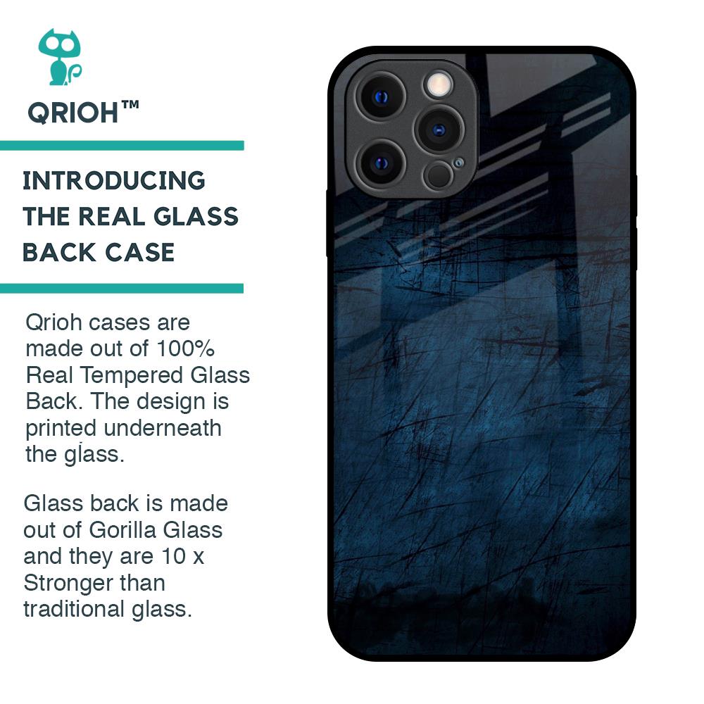 Dark Blue Grunge Glass Case for iPhone 12 Pro