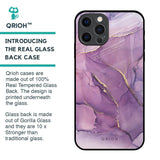Purple Gold Marble Glass Case for iPhone 12 Pro
