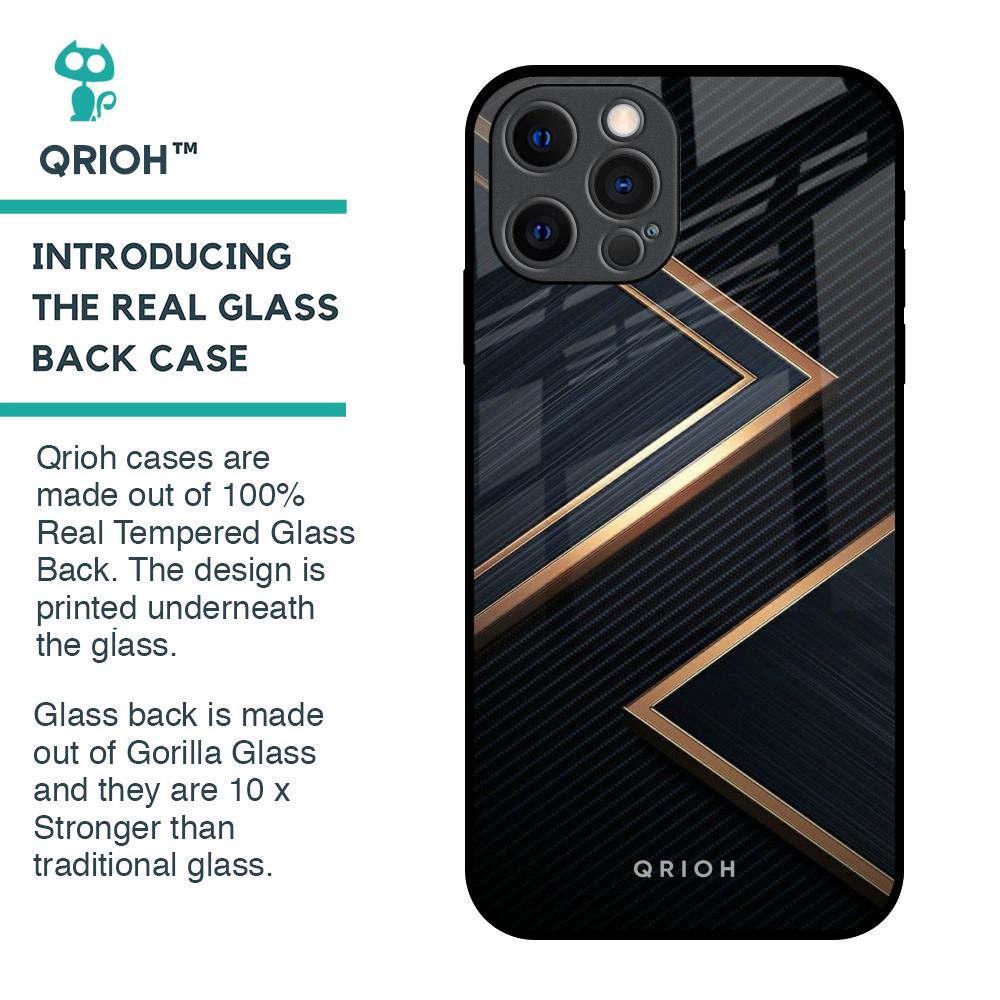 Sleek Golden & Navy Glass Case for iPhone 12 Pro