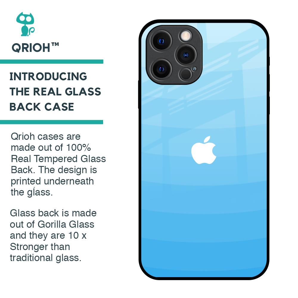 Wavy Blue Pattern Glass Case for iPhone 12 Pro