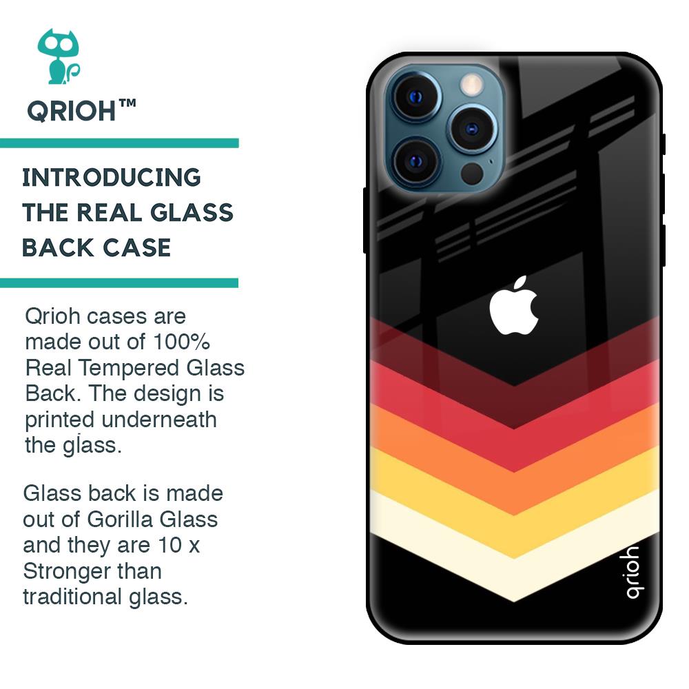 Abstract Arrow Pattern Glass Case For iPhone 12 Pro
